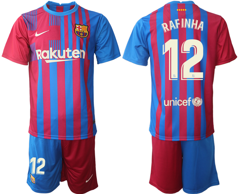 Men 2021-2022 Club Barcelona home red #12 Nike Soccer Jerseys
